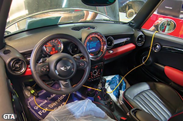In-cabin diagnostic interface session